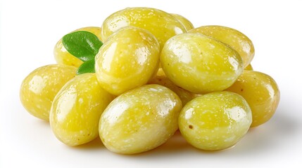 Close-up of a Pile of Shiny Yellow Plums