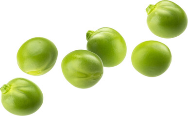 Green peas isolated on white background with clipping path, full depth of field