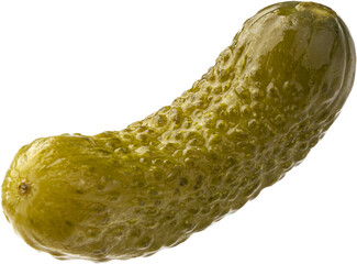 Marinated cucumber, pickled gherkins isolated on white background