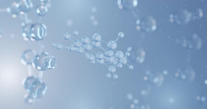 Oxolinic acid rotating 3D model of antibiotic, seamless looped video
