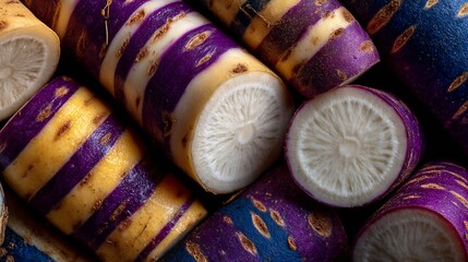 Vibrant Rainbow Radishes: A Close-Up Photography