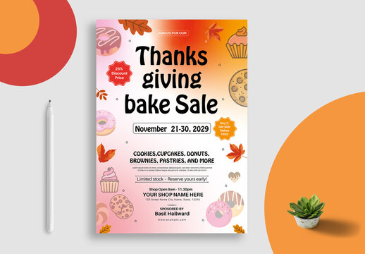 Thanksgiving Bake Sale Flyer Layout