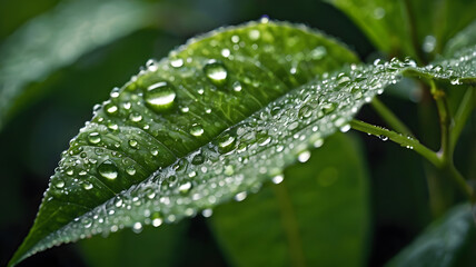 Detailed Close-up of Single Green Leaf with Soft Blurred Background