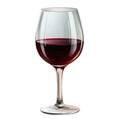 Elegant Transparent Glass Filled with Rich Red Wine on a Bright Background for Fine Dining and Celebratory Occasions transparent background
