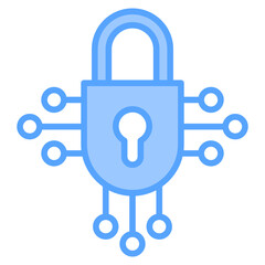 Cyber Security Blue Icon
