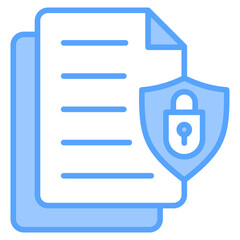 Document Privacy Blue Icon