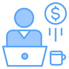 Freelancing Blue Icon