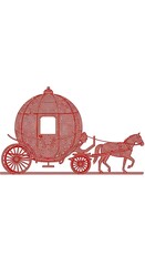 Red HorseDrawn Carriage Illustration.