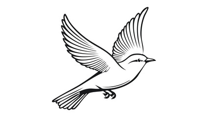 Fototapeta premium Illustration of a bird in flight with wings spread