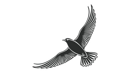 Obraz premium Majestic Bird in Flight A Black and White Illustration