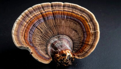 Close-up of a colorful mushroom