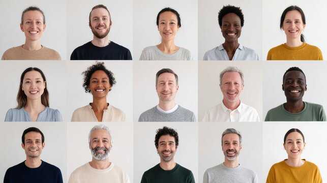 Diverse ensemble of smiling faces celebrates World Laughter Day, embracing global harmony with a mosaic of joyful expressions