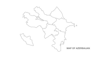 White background of Azerbaijan map with line art design