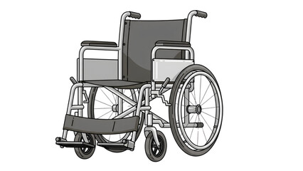 Fototapeta premium Vector Illustration of Hospital Wheelchair on White Background
