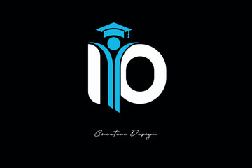 IO Creative Education monogram Logo Design Academic Graduation Symbol with Student Icon for Learning, Training & Professional Branding