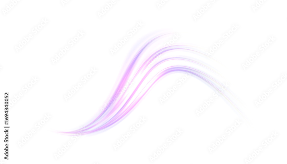 Poster Purple swirl light effect with bright glow and smooth movement. Abstract dynamic impact element for game interfaces, combat scenes and magic spells.