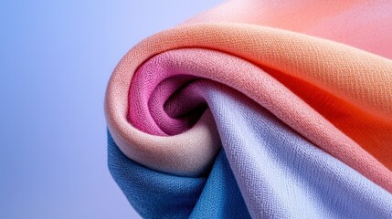 Close-up of a folded fabric. the fabric appears to be made of a soft, silky material and is folded in a way that it forms a spiral shape.
