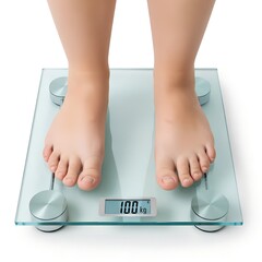 female feet on scale