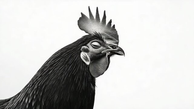 Vector of a rooster with an alert expression.