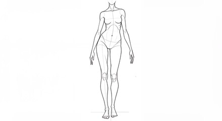Female body illustration simple anatomical outlines for creative projects