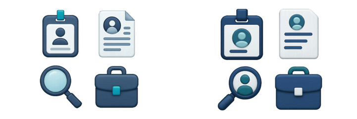 Obraz premium Modern professional identity, job search, and business career symbols for employment and recruitment