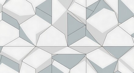 Abstract geometric pattern with 3D shapes and clean modern design