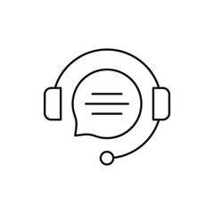 hotline icon. flat linear change line thickness simple operator logotype graphic unique design isolated on white. concept of client network for ecommerce and user consultation