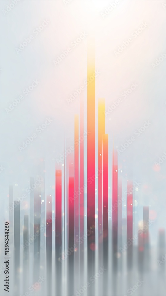 Aufkleber abstract data visualization: an abstract data visualization depicting rising financial metrics, with