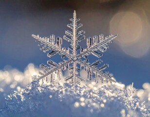 雪の結晶の接写素材