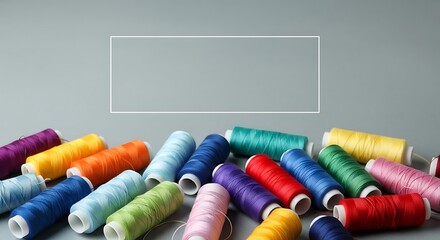 Colorful threads with sewing kit, and craft.