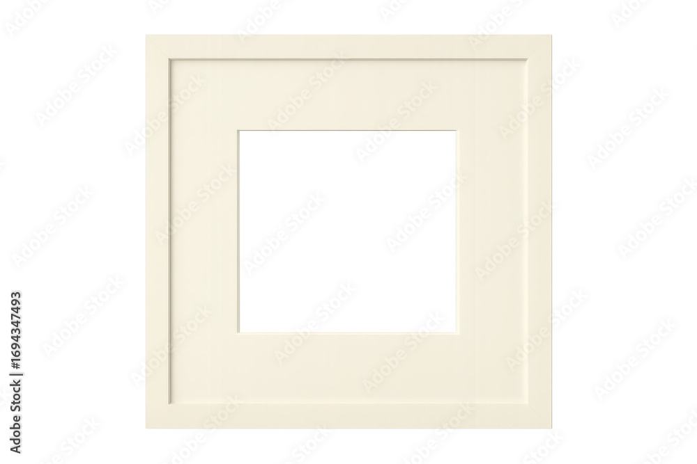 Poster elegant white picture frame with mat isolated on transparent background