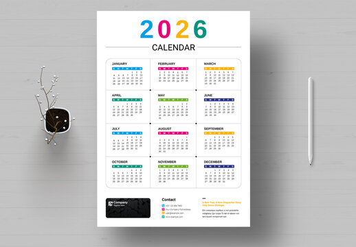 Calendar 2026 Layout Template