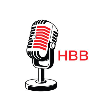 HBB Microphone Company logo. HBB Retro Mic logo design for entrepreneur and business. HBB Entertainment Branding best icon.
