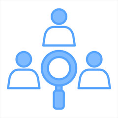 Recruitment Process Blue Icon Vector Illustration