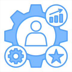 Employee Skilled Blue Icon Vector Illustration