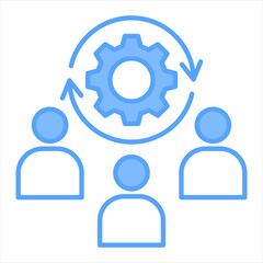 Hr Management Blue Icon Vector Illustration