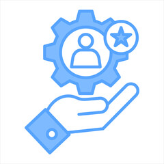 Talent Development Blue Icon Vector Illustration