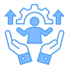 Obraz premium Skill Enhancement Blue Icon Vector Illustration