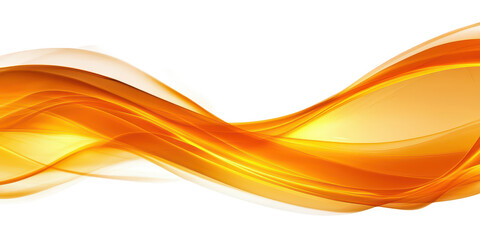 Abstract Orange and Yellow Flowing Ribbon on Transparent Background graphic design isolated on a transparent background