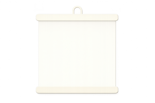 Blank presentation screen isolated on transparent background, ready for content
