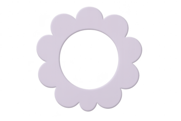 Decorative light purple flower-like frame isolated on transparent background