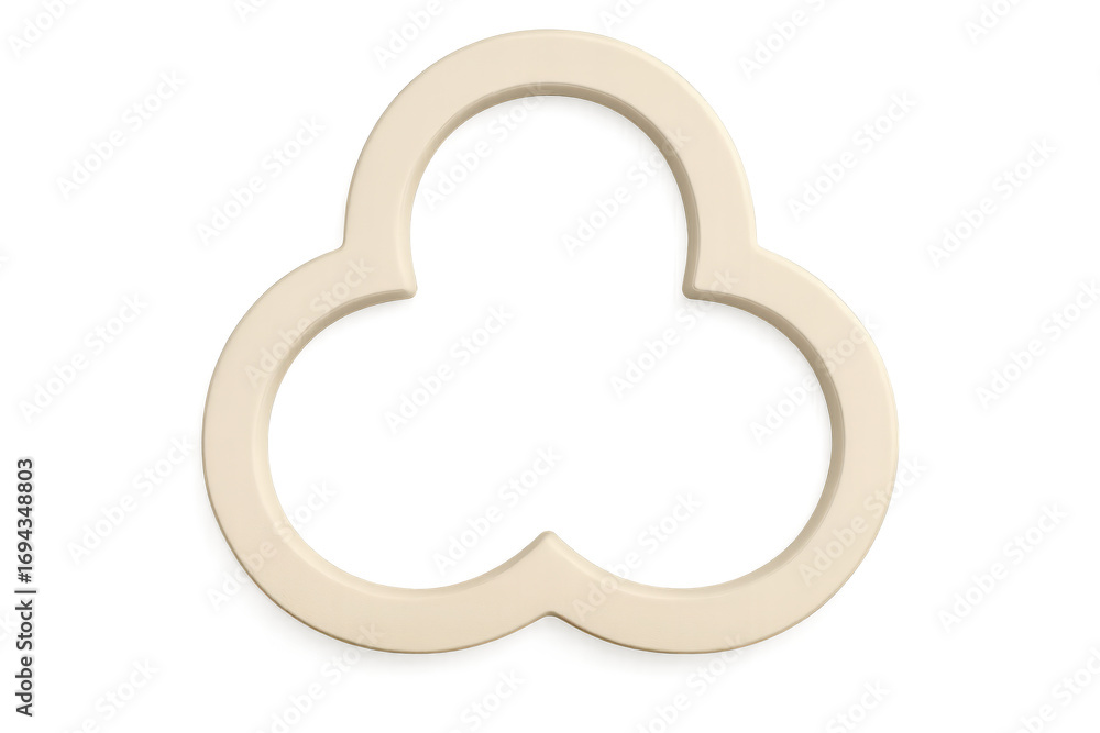 Poster clean 3d beige abstract decorative shape isolated on a transparent background