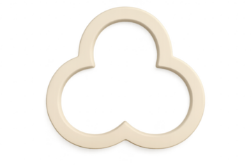 Clean 3D beige abstract decorative shape isolated on a transparent background