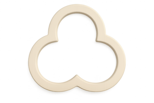 Clean 3D beige abstract decorative shape isolated on a transparent background