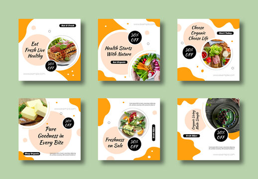 Healthy Organic Food Promotion Social Media Template