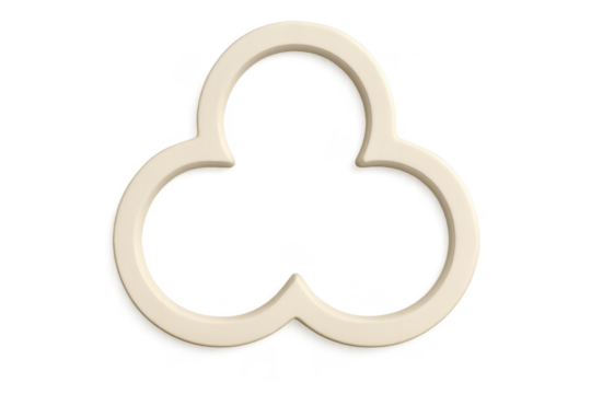 Elegant cream decorative quatrefoil shape isolated on transparent background, 3D render - Powered by Adobe