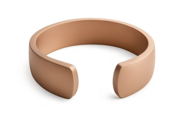 Modern beige smart ring bracelet isolated on a transparent background