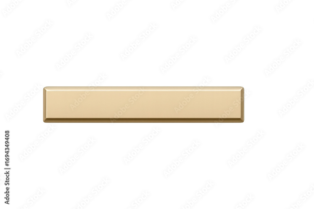 Aufkleber golden-beige rectangular 3d button isolated on transparent background.