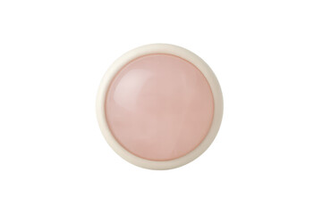 Circular light pink cosmetic compact powder isolated on transparent background