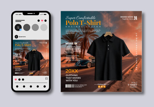 Premium Super Comfortable Polo T-Shirt Mockup Design Layout